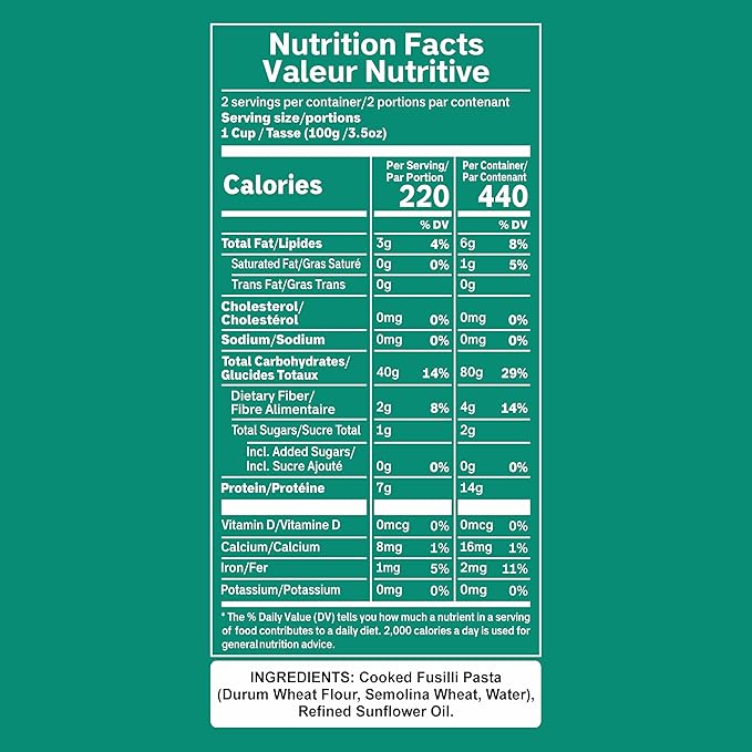 Pasta Zing Fusilli Pasta, Ready in 1 Minute, Perfect Al Dente Bite, 14g Protein & 4g Fiber, Naturally Cooked, Zero Sodium, Non-GMO, 7.05oz Pack of 7