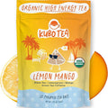 High Caffeine Tea (155 mg) – Kubo Tea: Organic Lemon Mango Black Tea Bags for Clean Energy & Focus | Healthy Coffee Substitute | Fruity Caffeine Blend | 20 Ct | Compostable Packaging