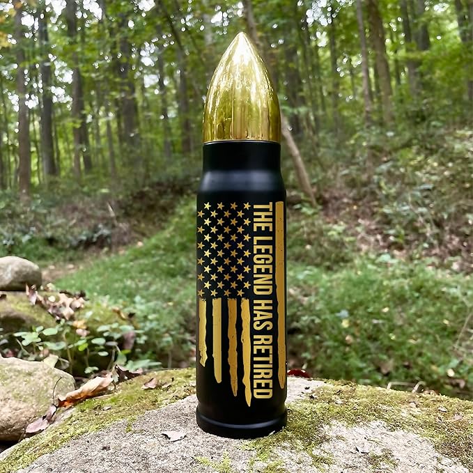 Retirement Gifts for Men, Christmas, Birthday Gift Ideas, The Legend Has Retired Tumbler, 17oz Insulated Tumbler with Patriotic American Flag Design - Funny Retirement Gift for Dad, Grandpa