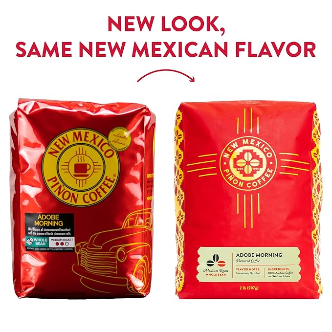 New Mexico Piñon Coffee Naturally Flavored Coffee (Adobe Morning Whole Bean, 2 pound)