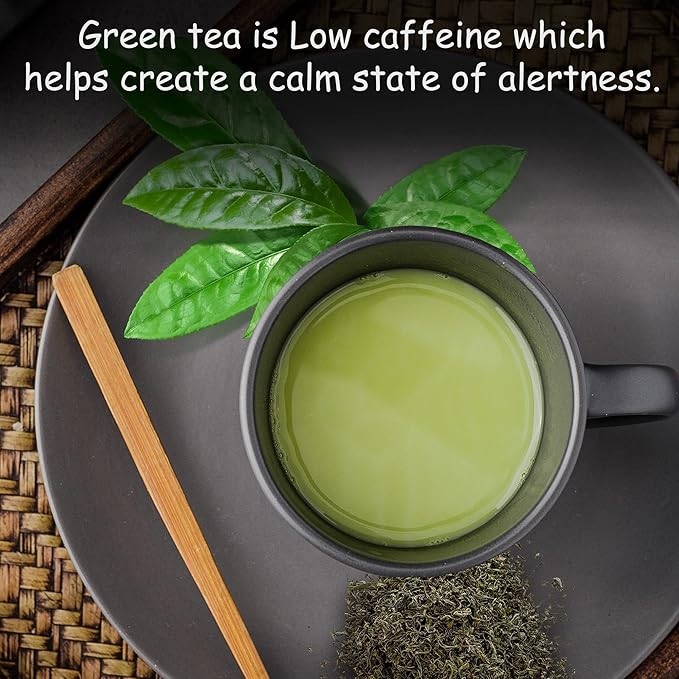 100% Organic Ceylon Green Tea - 50 Packets - Natural Antioxidant Rich Herbal Leaf Teabags - USDA Certified and Non-GMO - Caffeinated Premium Gift Tin