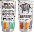 34HD Gifts for Mom, Autism Mom Tumbler with Lid 20oz Stainless Steel, Cool Momma Coffee Mug, Autism Awareness Gifts for Women, Teacher, Parents