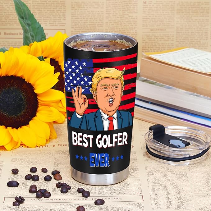 Golf Gifts for Men, Gifts for Golfer - Funny Golf Christmas Gift, 20 OZ Golfer Stainless Steel Insulated Travel Coffee Tumbler Cup