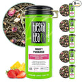 Tiesta Tea - Fruity Paradise, Loose Leaf, Strawberry Pineapple Green Tea, Premium Medium Caffeinated Green Blend, Make Hot or Iced, Brews Up to 50 Cups, 24oz Refillable Tin, Pack of 6