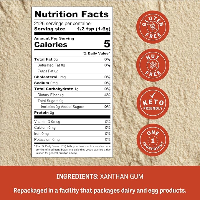 Judee's Gluten Free Xanthan Gum Powder - Bulk Xanthan Gum for Baking - Soup & Sauce Thickener - Gluten Free Baking - 120 Ounce, Pack of 1