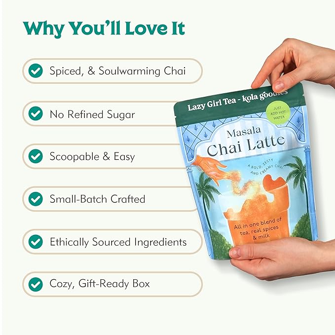 Masala Chai Latte Gift Box – 15 Servings – Spiced Ceylon Black Tea Blend with Whole Milk – Scoopable Chai Latte Mix – No Refined Sugar – Cozy Tea Latte Kit – Small Batch Sri Lankan Tea