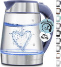 Zulay Kitchen Fast Boiling Electric Water Kettle - 1.7L, 1500W, Auto Shut-Off for Overboil & Boil Dry Protection, Cool-Touch Handle, 360° Base - Rapid Teapot Boiler For Coffee & Tea - Blue