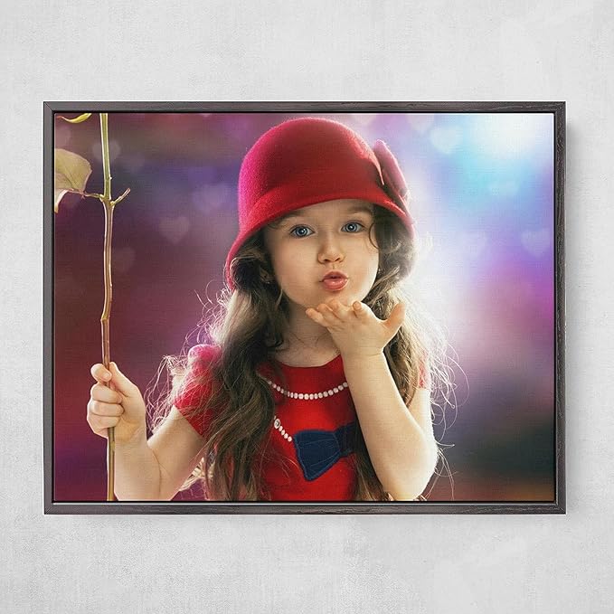 P&L ART. Personalized Custom Canvas Prints: Photo On Canvas Transform Your Photos into Stunning Framed Wall Art Digitally Printed Photo To Canvas Ideal for Home Decor Gifts Keepsakes Black 24x36