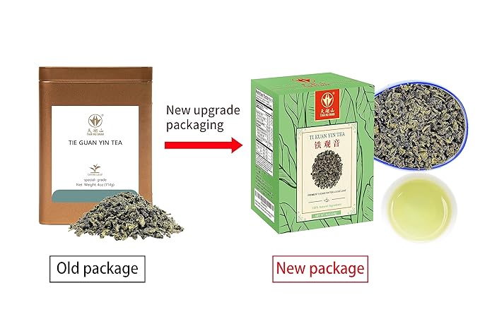 TIAN HU SHAN Tie Guan Yin/ti kuan yin/Iron Goddess of Mercy oolong Tea Loose Leaf 4oz (113g) Tin Bag