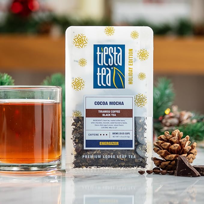 Tiesta Tea - Santa's Bag Tea Gift Set, High to Non-Caffeinated Assorted Blends, 5 Individual Resealable Pouches for Hot & Iced Brews Variety Pack, Black, Rooibos, and Herbal