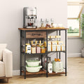 SWTYMIKI Bakers Rack with Storage - Coffee Bar Cabinet Organizer, Coffee Station for Kitchen Dining Room, Microwave Stand with Adjustable Feet, Espresso