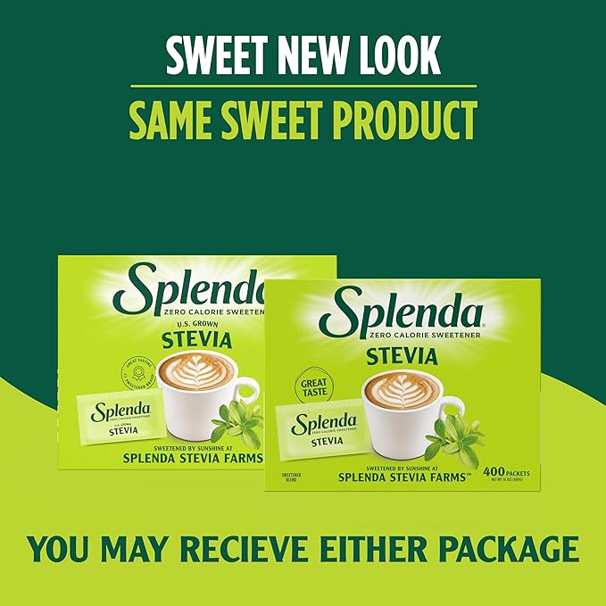 SPLENDA Stevia Zero Calorie Sweetener, Sugar Substitute Packets, 400 Count (Pack of 1)
