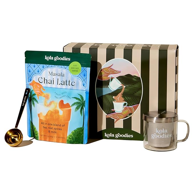 Masala Chai Latte Gift Box – 15 Servings – Spiced Ceylon Black Tea Blend with Whole Milk – Scoopable Chai Latte Mix – No Refined Sugar – Cozy Tea Latte Kit – Small Batch Sri Lankan Tea