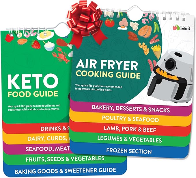 Air Fryer & Keto Cookbook Magnets - Set of 2 (7”x6”) - Air Fryer Accessories & Keto Meal Plan Cookbook - Airfryer Kitchen Accessories - Keto Foods & Keto Diet Book For Beginners - Kitchen Gadgets 2025