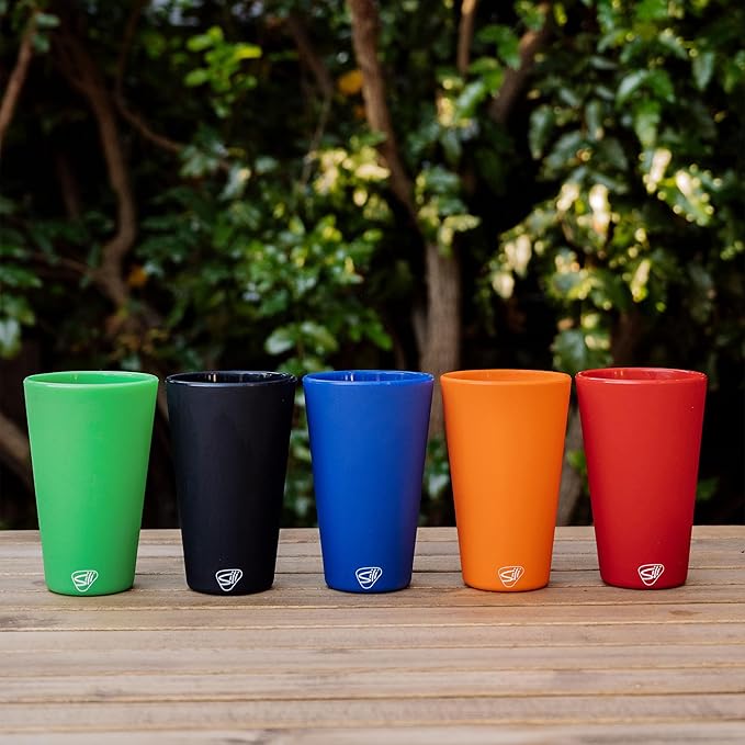 Silipint 16oz Silicone Pint Glass – Unbreakable BPA-Free Reusable Silicone Drinking Cup – Dishwasher Microwave & Freezer Safe – Stemless Glass for Water Coffee Smoothies (Glow in the Dark Green)