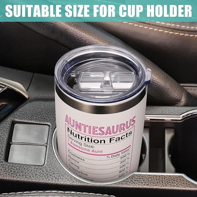 Aunt Gifts, Christmas Gift from Niece Nephew, 20 OZ Tumbler Best Aunts Gifts for Auntie, Auntiesaurus Insulated Cup with Lid Unique Funny Birthday Xmas Gift for Women, New Auntie, Aunt to Be
