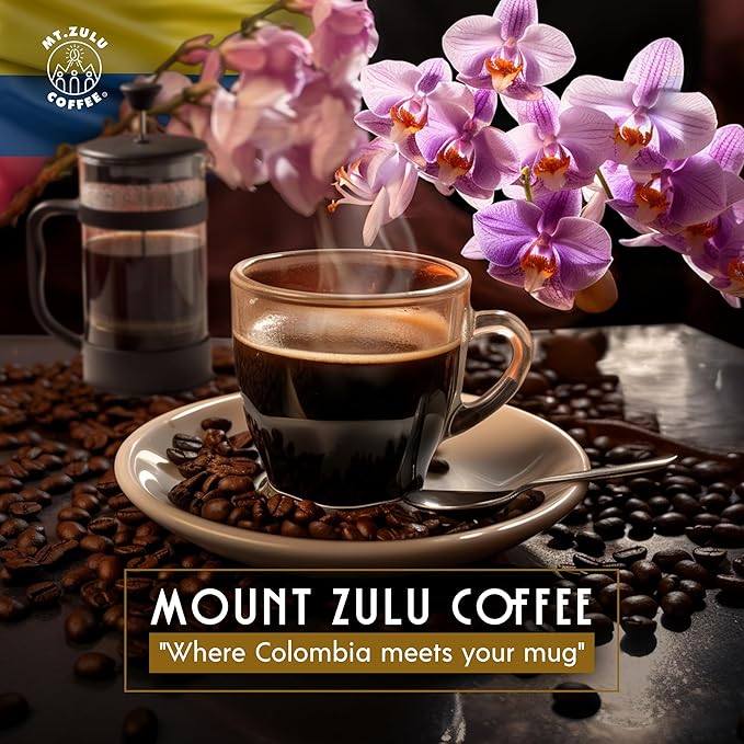 Mt. Zulu Pink Bourbon Beans – Fermented with Strawberry, Cherry & Blackberry | Specialty Colombian Coffee | Fruity Cup | 8oz Bag