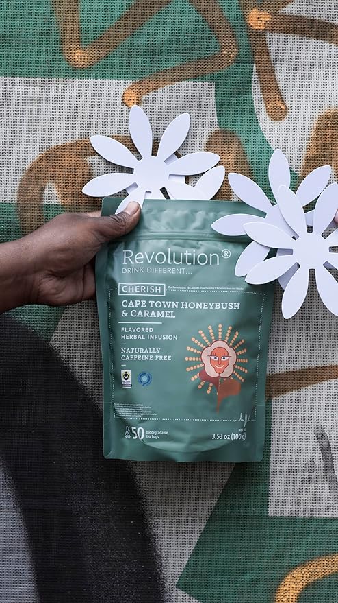 REVOLUTION TEA® Honeybush Caramel [THE ORIGINAL] – Cape Town Honeybush & Caramel Rooibos Tea – Premium Full Leaf Tea – Biodegradable Infuser Tea Bags – Flavored Herbal Tea – Naturally Caffeine Free – 50 Bags