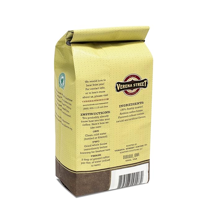 Verena Street 10 Ounce Ground, Swiss Water Process Decaf, Mississippi Grogg Decaffeinated, Medium Roast Rainforest Alliance Certified Arabica Coffee