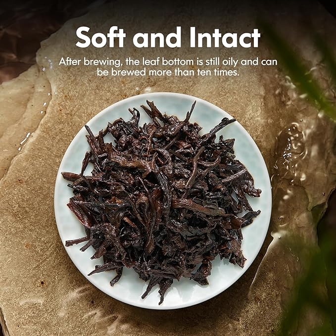 YUANSHENG Pu erh Tea Organic Loose Leaf, Chinese Yunnan Aged Fermented Black Tea, USDA Organic Ripe Puerh Tea, Rich Antioxidants, Deep Earthy Flavor, Digestive Health & Wellness Tea, 7.76 Oz