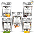 Nelson's Tea Favorites Sampler Pack - Loose Leaf Tea Sampler - A Portrait of Earl Grey, Chai Latte, Dark Chocolate Cherry, English Breakfast, Mango Passionfruit (Sample Sizes)