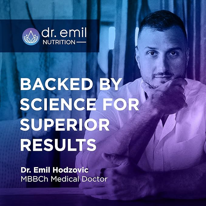 Dr. Emil Mushroom Coffee for Focus & Energy - Instant Coffee with Lions Mane, Chaga & Cordyceps - Delicious Caramel Flavor & Potent Mushroom Powder Blend