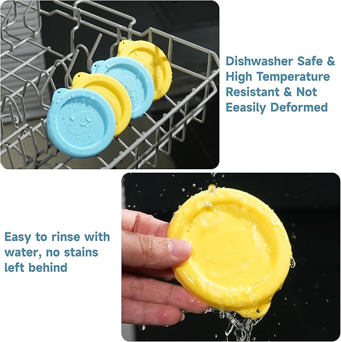Silicone Carafe Lids Only Fit Glass Carafe with a diameter of 3.2", 4 Packs Replacement Lid Compatible with NETANY 1 Liter 35oz Glass-Carafe, Please Check the Size Before you Buy (Only lid)