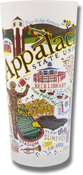 Catstudio Drinking Glass, Appalachian State University Glass Cup for Kitchen, 15oz Dishwasher Safe Tumbler for ASU Alumni