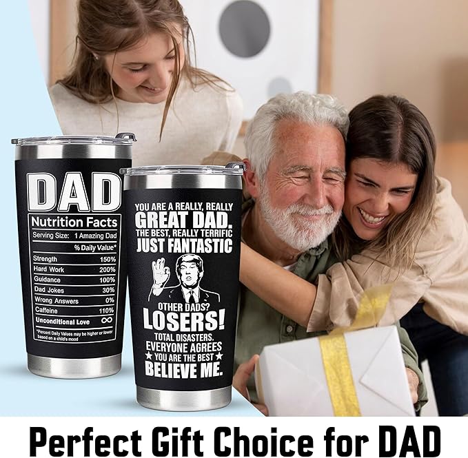 Christmas Gifts for Dad, Men - Gifts for Dad from Daughter, Son - Dads Birthday Gift Ideas, Happy Birthday gifts for Dads, Fathers - Best Dad Ever Gift, Present for dads - 20 Oz dad Tumbler