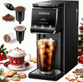 Single Serve Coffee Maker – Hot & Iced, K Cup & Ground Compatible, Reusable Pod Filter, 6–16oz Brew Sizes, 40oz Water Tank, Easy-to-Use, Black