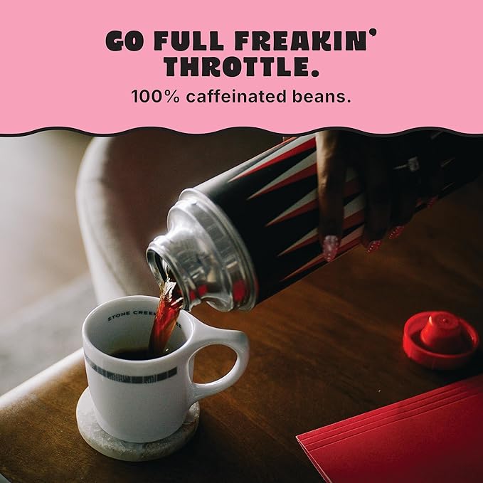 Control Freak Coffee Full Throttle - 100% Caffeine Whole Bean Coffee (32 Oz) | High Caffeine Strong Blend | Freshly Roasted Specialty Coffee Beans | Bold Flavor, Smooth Roast Balanced Espresso