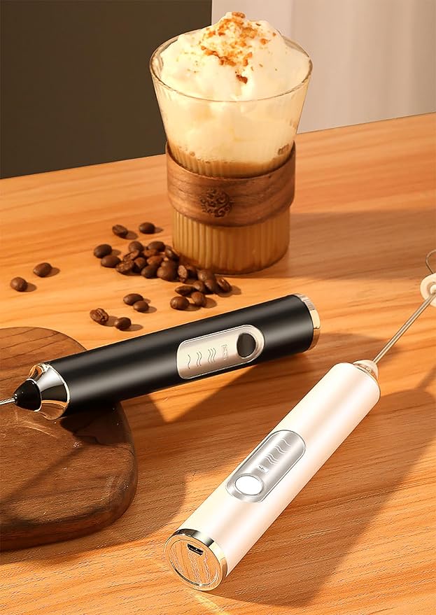 Milk Frother Handheld for Coffee,Milk Frothers,Coffee Mixer,Multi-Functional Electric Milk Foam Maker with 3 Heads 3 Speed for Lattes,Mini Hand-Held Whisk For Home Use,Milk Foam Maker(white)