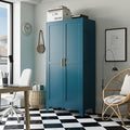 Bathroom Storage Cabinet Freestanding, 61" Tall Metal Cabinets with Doors and Shelves, Blue Metal Pantry Cabinet for Kitchen, Living Room, Home Office
