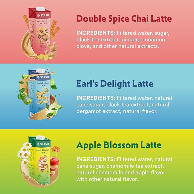 STASH Earl's Delight Latte - Dairy Free Plant Based Black Tea Concentrate - Caffeinated - 32 fl oz, 5 Servings