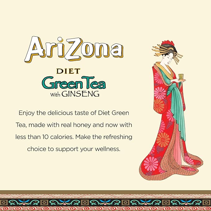 Arizona Diet Green Tea - Big Can, 22 Fl Oz (Pack of 12)