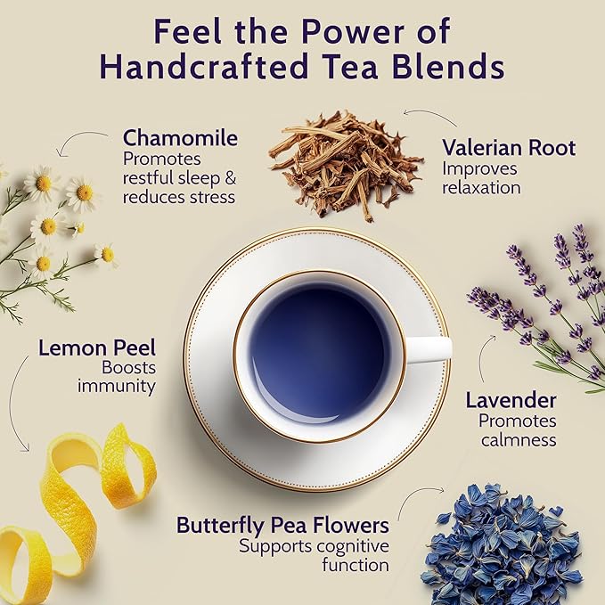 Blooms & Leopard Premium Tea Duo | Sea Lion’s Spiced Black Tea (Cardamom, Clove, Cinnamon, Ginger & Pepper) + Hummingbird’s Holiday Herbal Tea (Chamomile, Lavender, Rose & Valerian) | Wellness & Relax