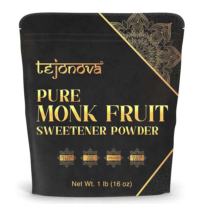tejonova Monk Fruit Sweetener, 1 lb, Monk Fruit Extract Powder, Monkfruit Sweetener Pure Flavor, Monk Fruit Sweetener No Erythritol, Ideal Monkfruit Sweetner and Keto Sugar Substitute, 1465 Servings