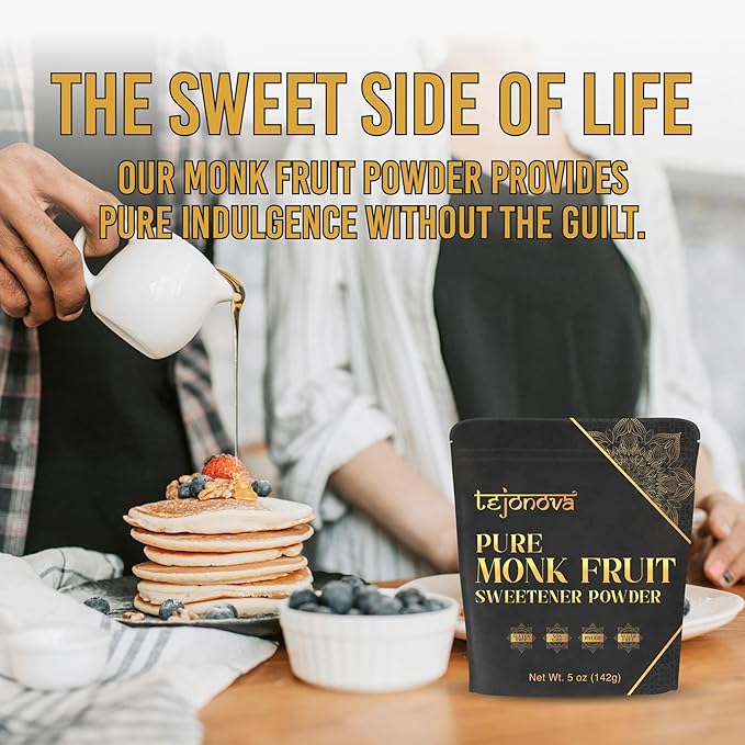 tejonova Monk Fruit Sweetener, 5 oz, Monk Fruit Extract Powder, Monkfruit Sweetener Pure Flavor, Monk Fruit Sweetener No Erythritol, Ideal Monkfruit Sweetner and Keto Sugar Substitute, 460 Servings