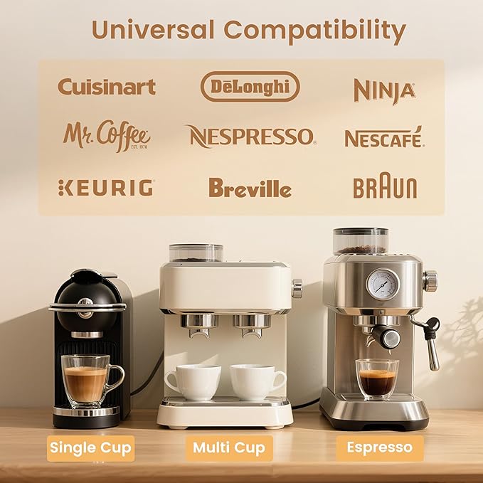 6 Count Coffee Maker Cleaner & Descaler Tablets, Effective Cleaning Coffee Pot Cleaner Tablets, Compatible with Nespresso, Breville, Keurig, Ninja, Delonghi, Miele