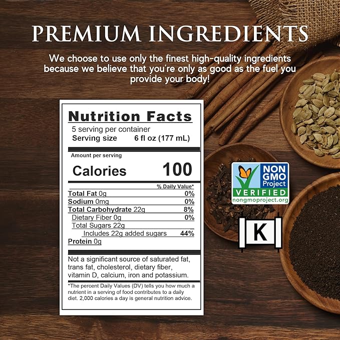 Third Street Inc. Super Concentrate Chai 2-Pack, 64 Fl. Oz., Black Tea Latte Concentrate, Strong and Balanced Tea Blend, Beverage Concentrate 10:1, Gluten Free, Kosher, Non-GMO