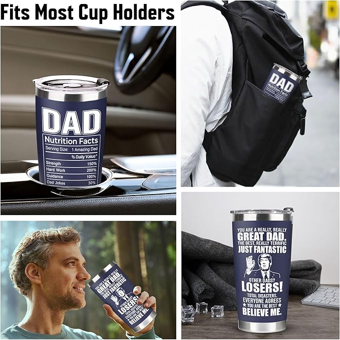 Christmas Gifts for Dad, Men - Gifts for Dad from Daughter, Son - Dads Birthday Gift Ideas, Happy Birthday gifts for Dads, Fathers - Best Dad Ever Gift, Present for dads - 20 Oz dad Tumbler