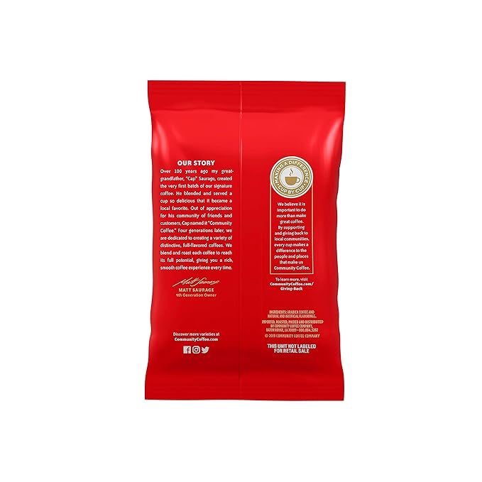 Community Coffee French Vanilla Flavored, Medium Roast Pre-Measured Coffee Packs, 3.0 Ounce Each (Box of 20)