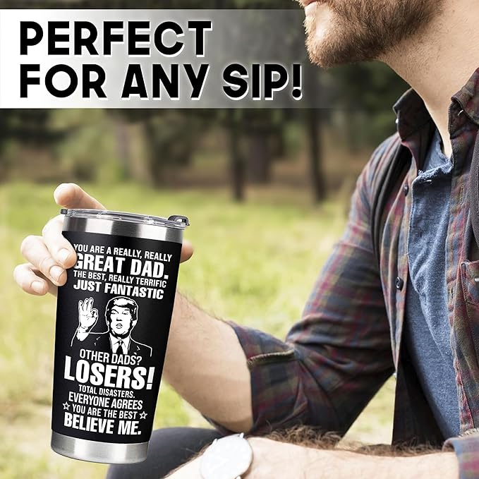 Christmas Gifts for Dad, Men - Gifts for Dad from Daughter, Son - Dads Birthday Gift Ideas, Happy Birthday gifts for Dads, Fathers - Best Dad Ever Gift, Present for dads - 20 Oz dad Tumbler