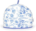 Muldale Large Tea Cozy for Teapot British - 100% Cotton Extra Thick Wadding Tea Pot Cover Designed in England - Insulated Teapot Cozy for English Tea Sets - Vintage Blue Floral