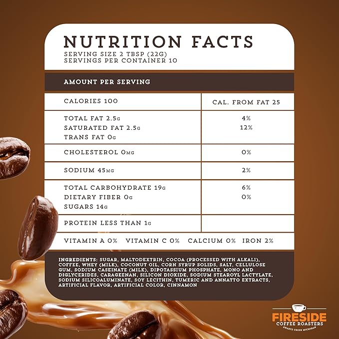 Fireside Coffee Cinnamon Chocolate Cafe Mocha - Instant Coffee Chocolate Blend - Premium Caffeinated Drink Mix for Hot, Iced, Milkshake, and Mocha Frappe Mix, Only Add Water and Enjoy, 8 Ounces
