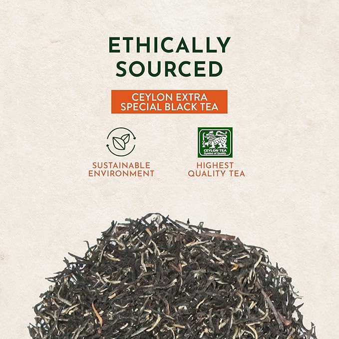 tekola Tea Co. - Flowery Broken Orange Pekoe Extra Special, Premium Blend, Processed and Packed in Ceylon, Black Tea Loose Leaf, 3 Ounces Pouch
