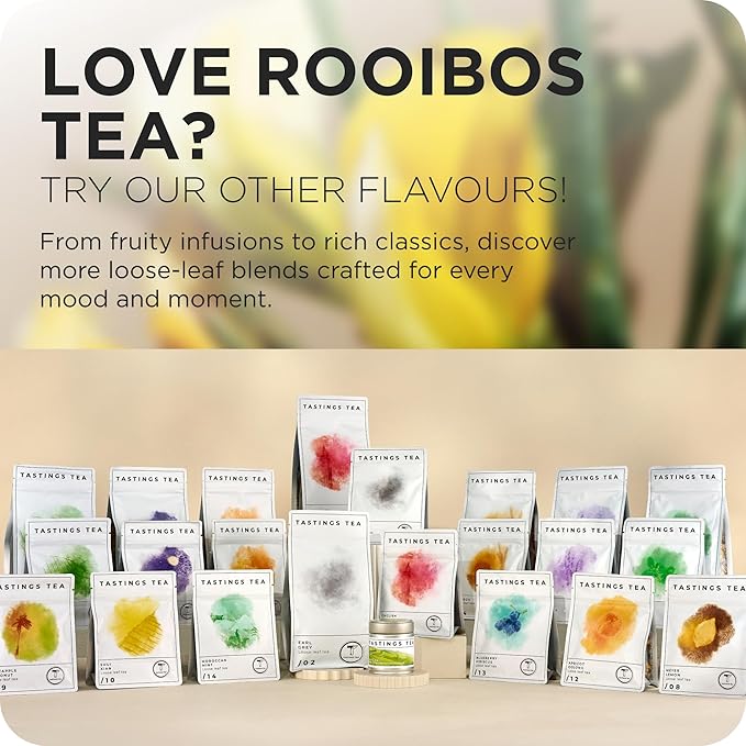 Tastings Tea Rooibos - 4oz Loose Leaf | South African Herbal Flavour| Caffeine Free