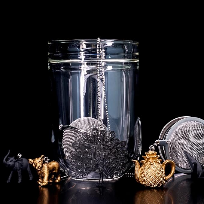 Tea Strainers For Loose Tea Stainless Steel Tea Ball Infuser Tea Ball For Loose Leaf Tea Infuser For Loose Leaf Tea Loose Leaf Tea Steeper Cute Tea Infuser Gift (Lobed)
