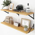 Axeman Deep Floating Shelves - 40 Inch Floating Shelves Set of 2-12 Inch Deep Oak Wall Shelves for Living Room Bathroom Kitchen