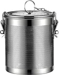 Stainless steel cylindrical seasoning filter, Multi purpose spice filter, Mesh Design Tea Ball Strainer Soup Seasonings Seperation Basket Filter with Chain Hook for Home Restaurant (10*11 CM/0.863L)